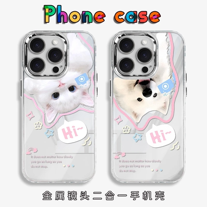 照相猫适用苹果16/15手机壳iPhone13/12透明电镀XS/XR情侣11/8P