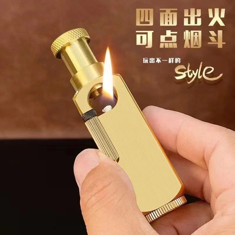 周润发同款弗拉米多复古煤油黄铜经典打火机老式战壕打火机