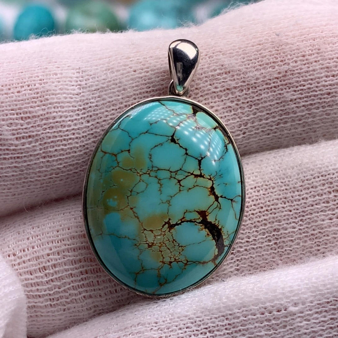 绿松石银S925镶嵌珠宝奇石