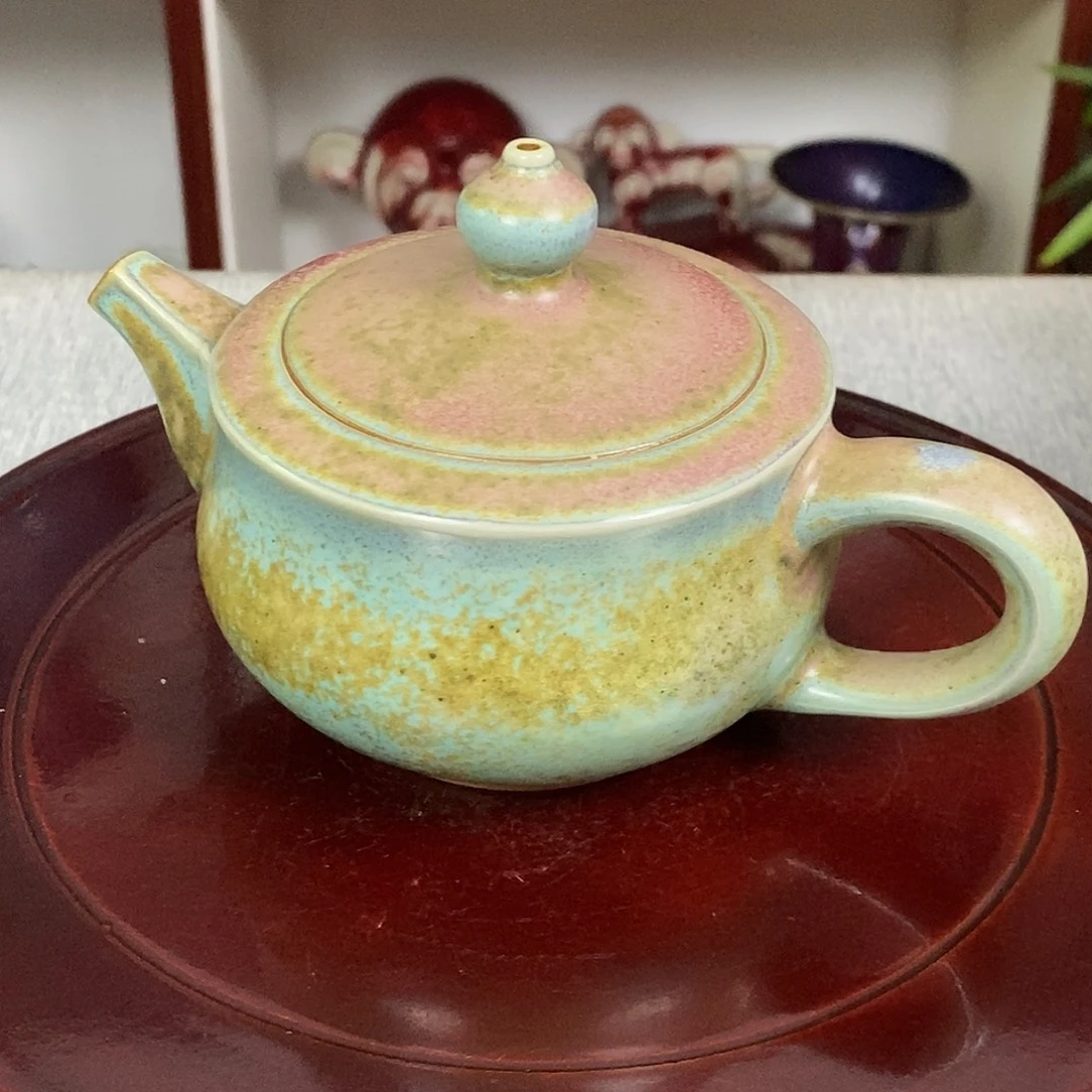 壶钧瓷茶壶高温窑变炉钧