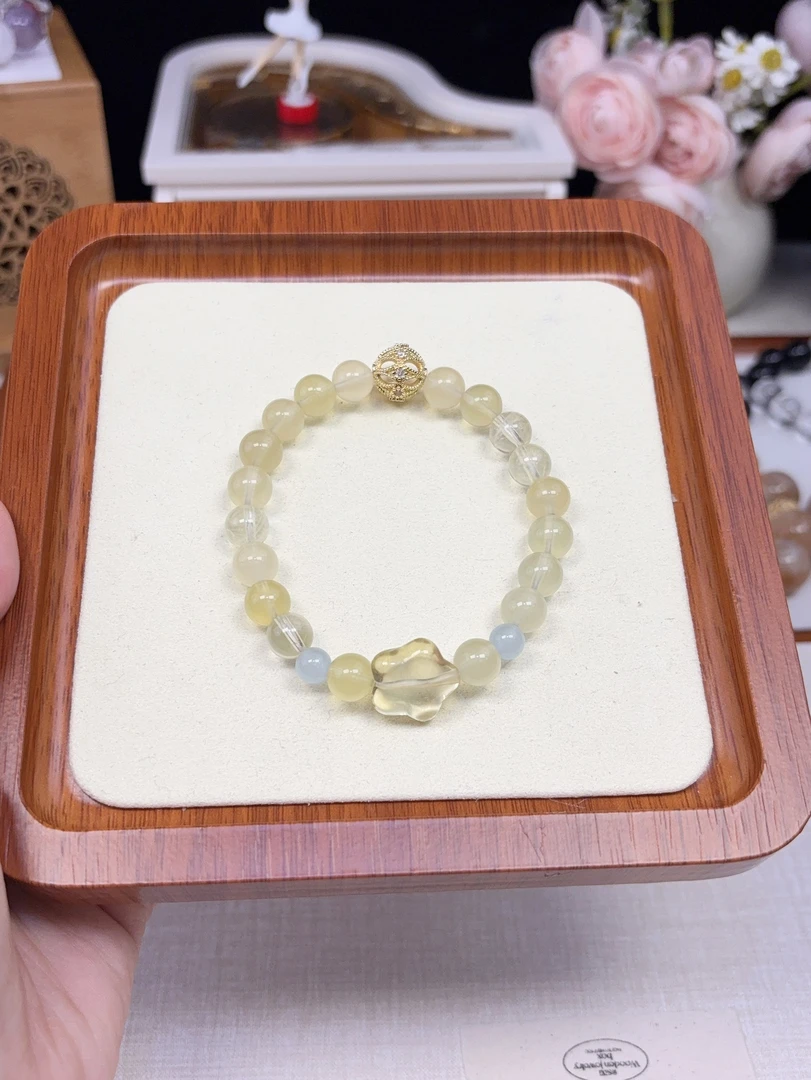【小星星黄水手串】一朵珠Diy原创天然水晶【黄水晶+黄水随行】保真