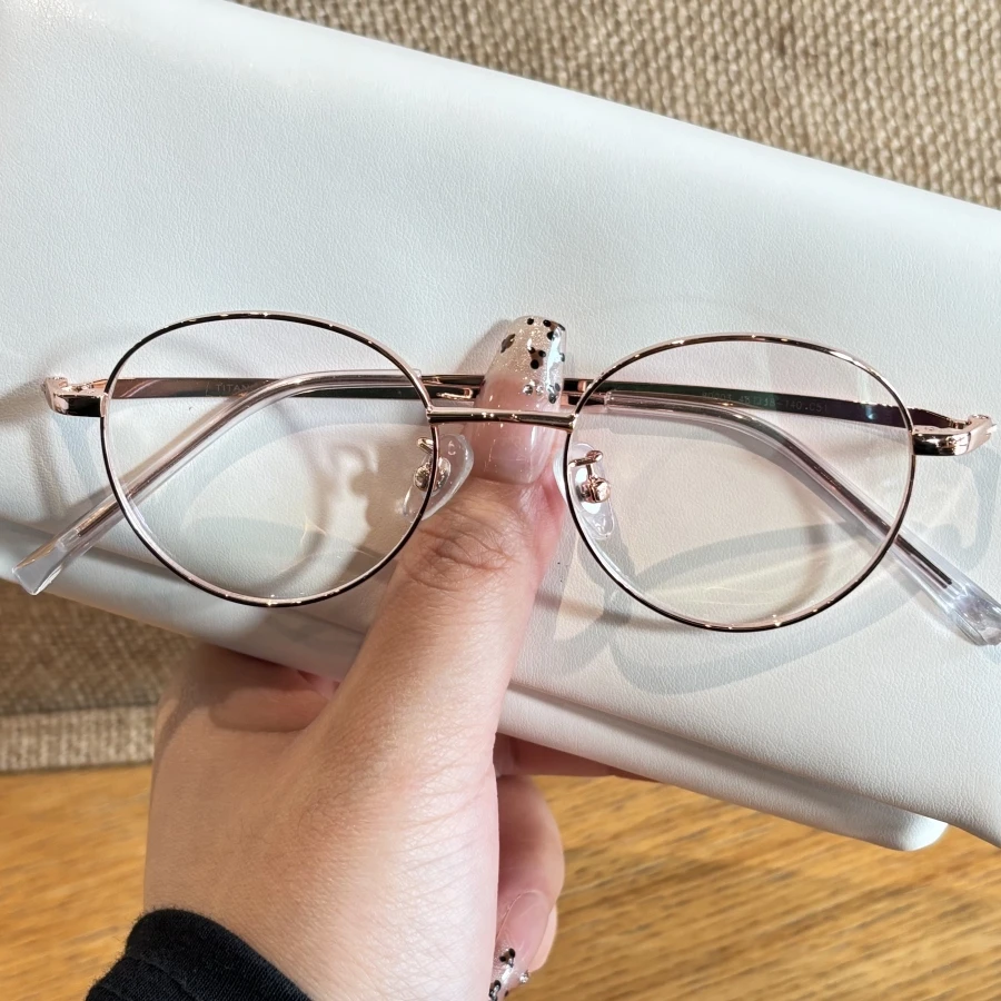素颜韩版小圆框眼镜学生近视镜超轻钛高度近视圆形框镜定制配镜