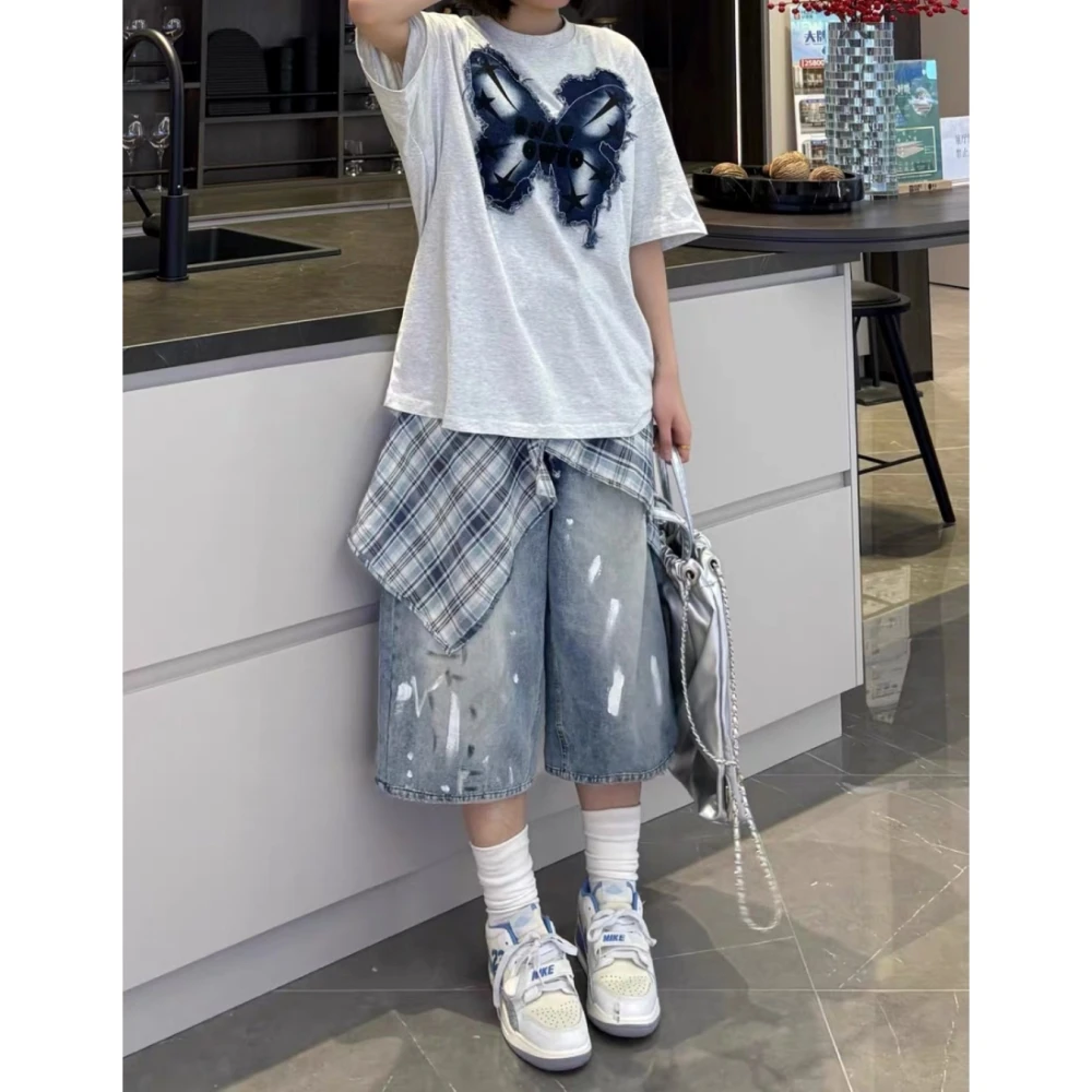 美式复古设计感小众牛仔裤女2025夏季新款高腰显瘦直筒垂感遮跨裤