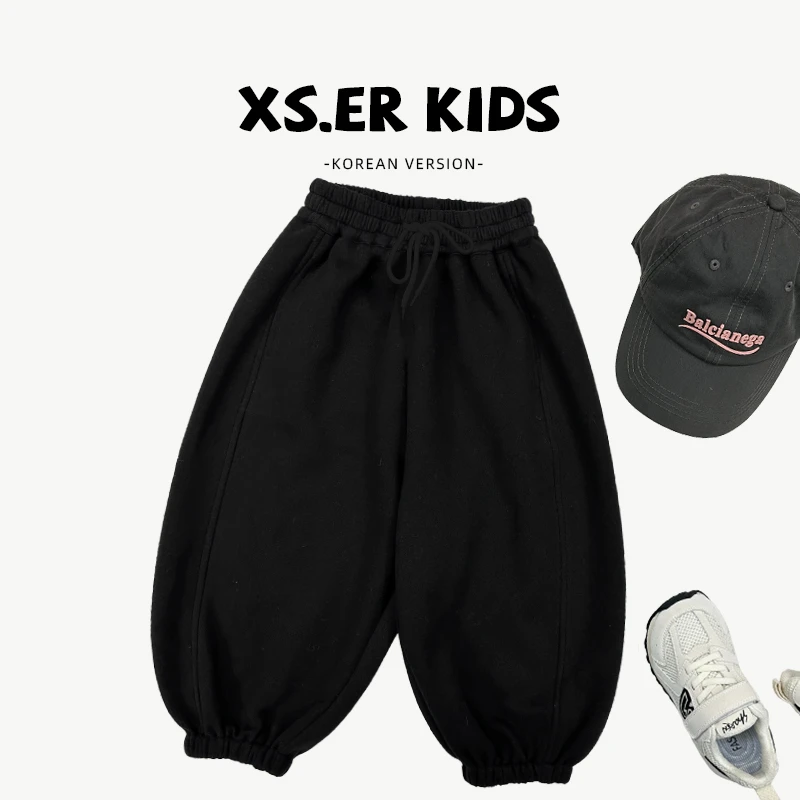 【小首尔】现货-男童卫裤冬季加绒加厚时尚百搭宽松裤子HBB5977