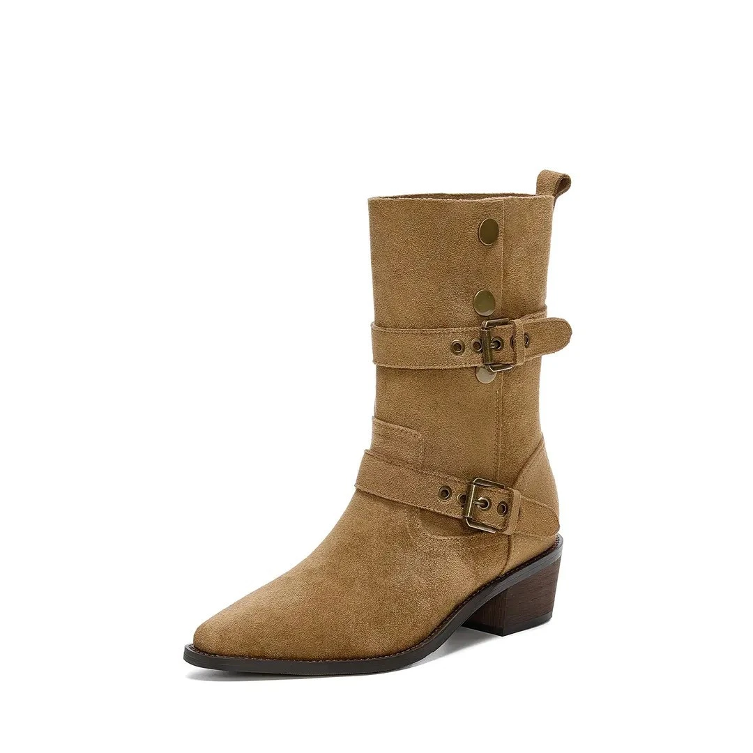 休闲马丁靴百搭堆堆靴子女废土风西部牛仔靴2025秋冬新款机车短靴