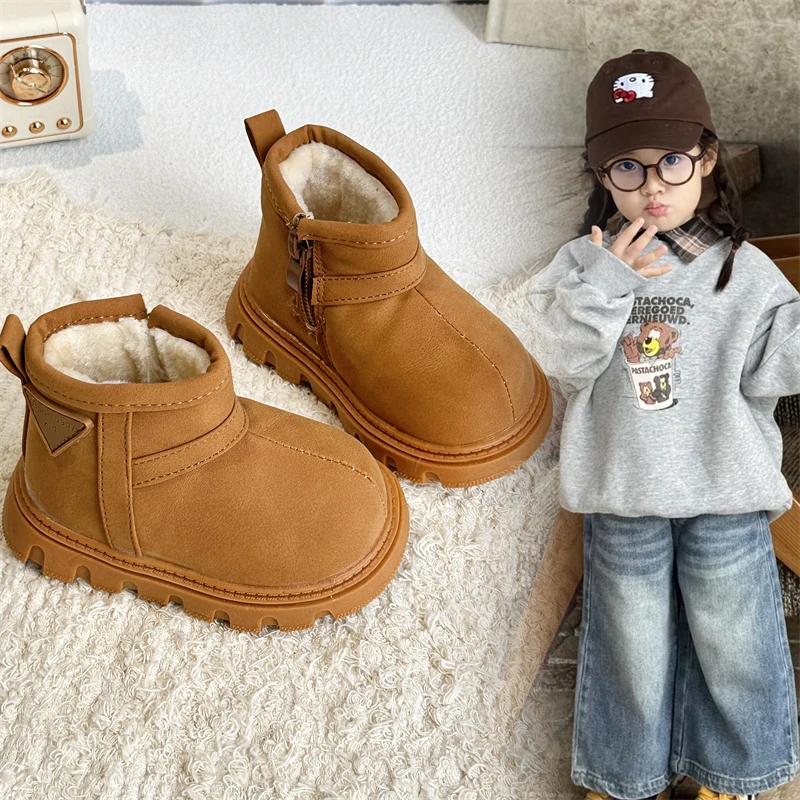 16-26码冬季女宝男童学步鞋婴儿雪地靴加绒加厚保暖东北大棉鞋