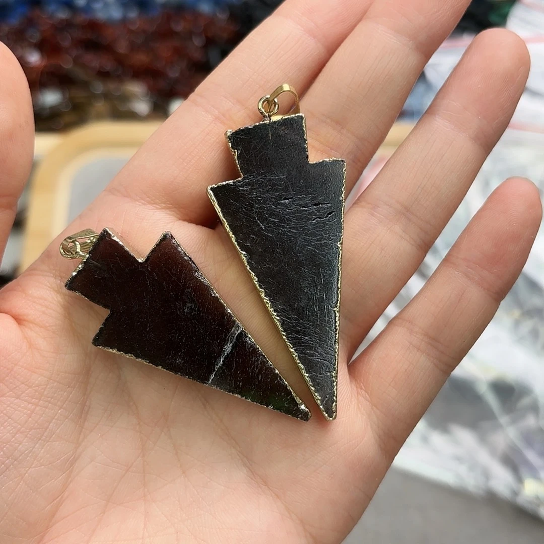 玛瑙/玉髓未镶嵌珠宝半成品茶晶吊坠2颗09