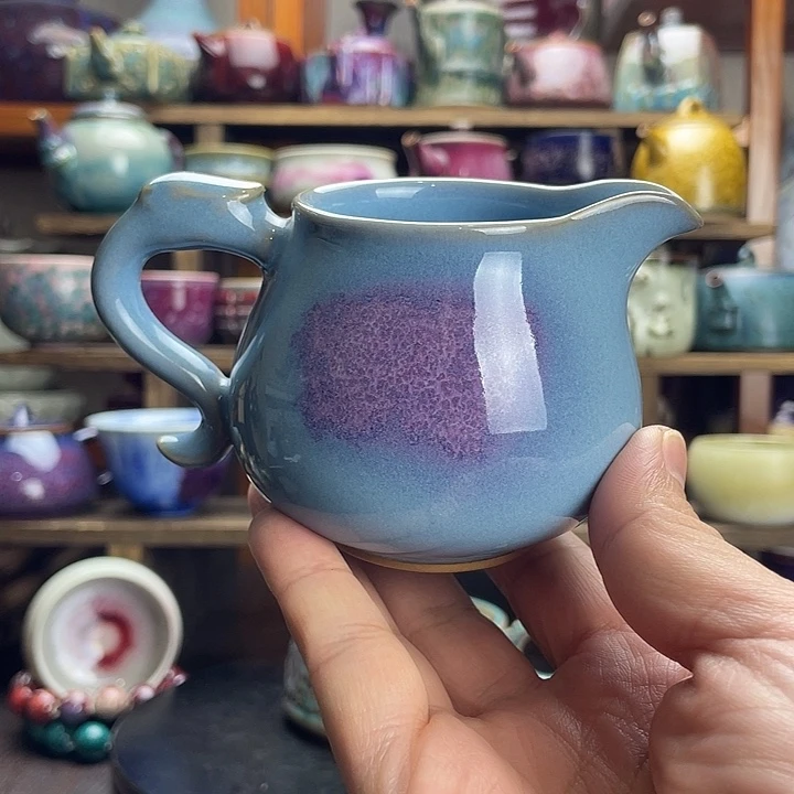 瓷杯子钧瓷釉变公道杯微瑕