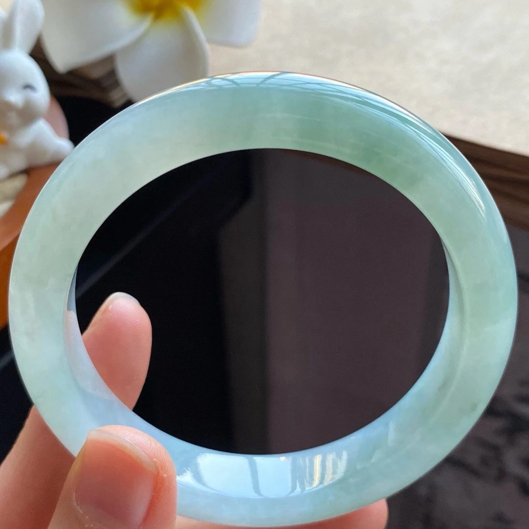 128盘！13894号56.3-12-8.5冰绿正圈 冰胶感十足 整圈种翡翠手镯