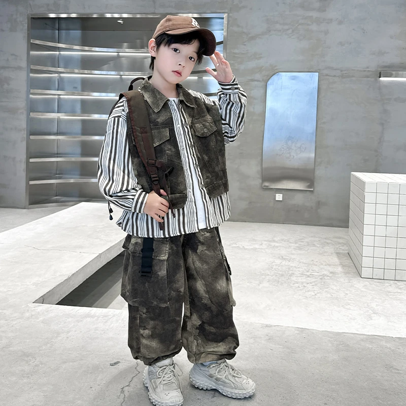 儿童装男童套装春秋款2025新款春装男孩春季大童衣服运动酷帅气潮