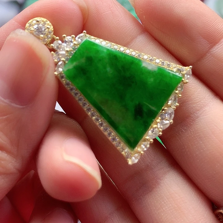 颈饰银S925镶嵌翡翠翡翠