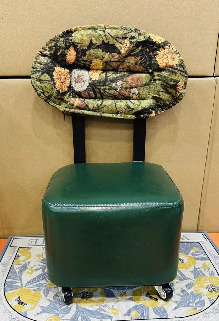 绿色凳皮凳客厅椅子茶几皮艺凳子复古沙发时尚休闲椅