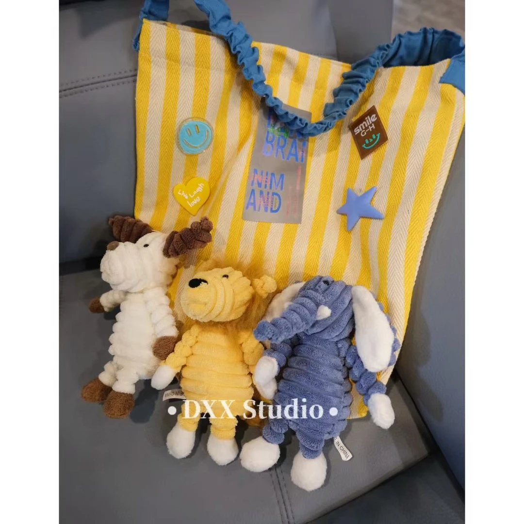 小众设计三只玩偶黄色系单肩包45687