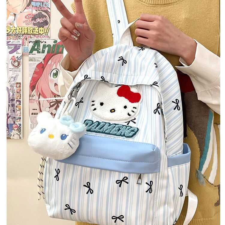 可爱卡通kt猫双肩包女日系ins小众休闲轻便背包大学生小型旅行包