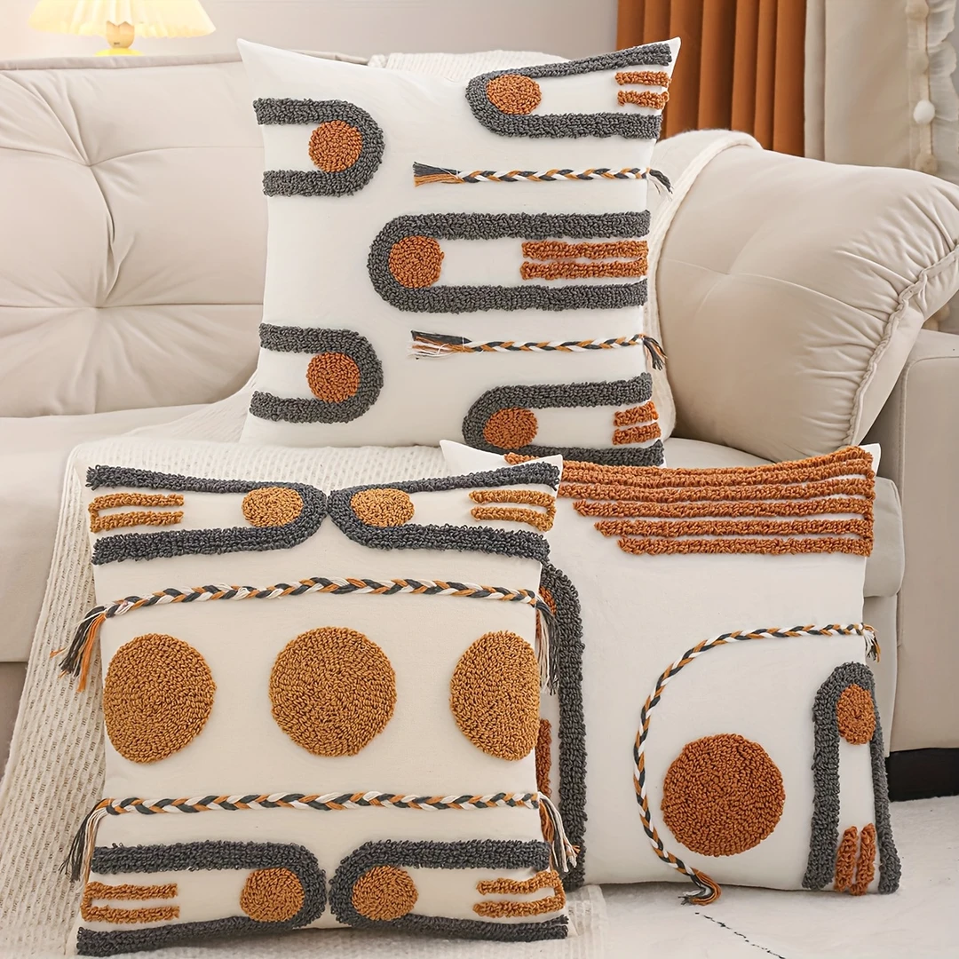 北欧ins中古风圈绒抱枕套沙发客厅靠枕#美拉得美学的标准配色