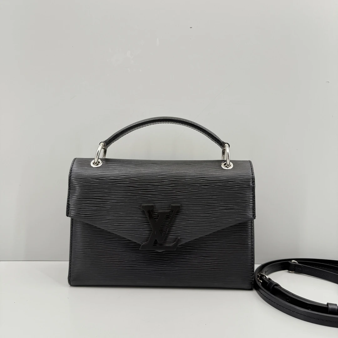 95新 LouisVuitton/路易威登 优选Grenelle黑色水波纹手提包24x16