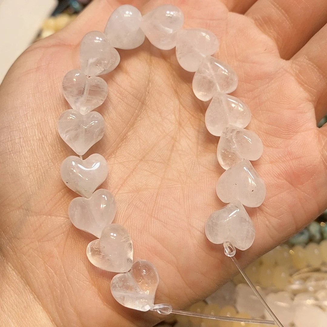玛瑙/玉髓散珠天然白水晶屁桃一条12m m