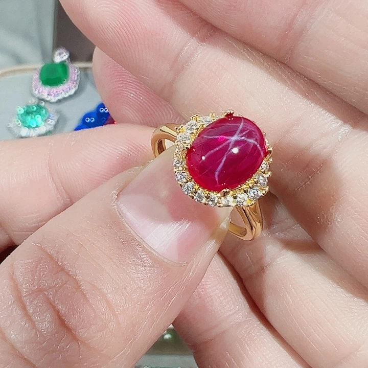 非金属红色蓝色满镶嵌