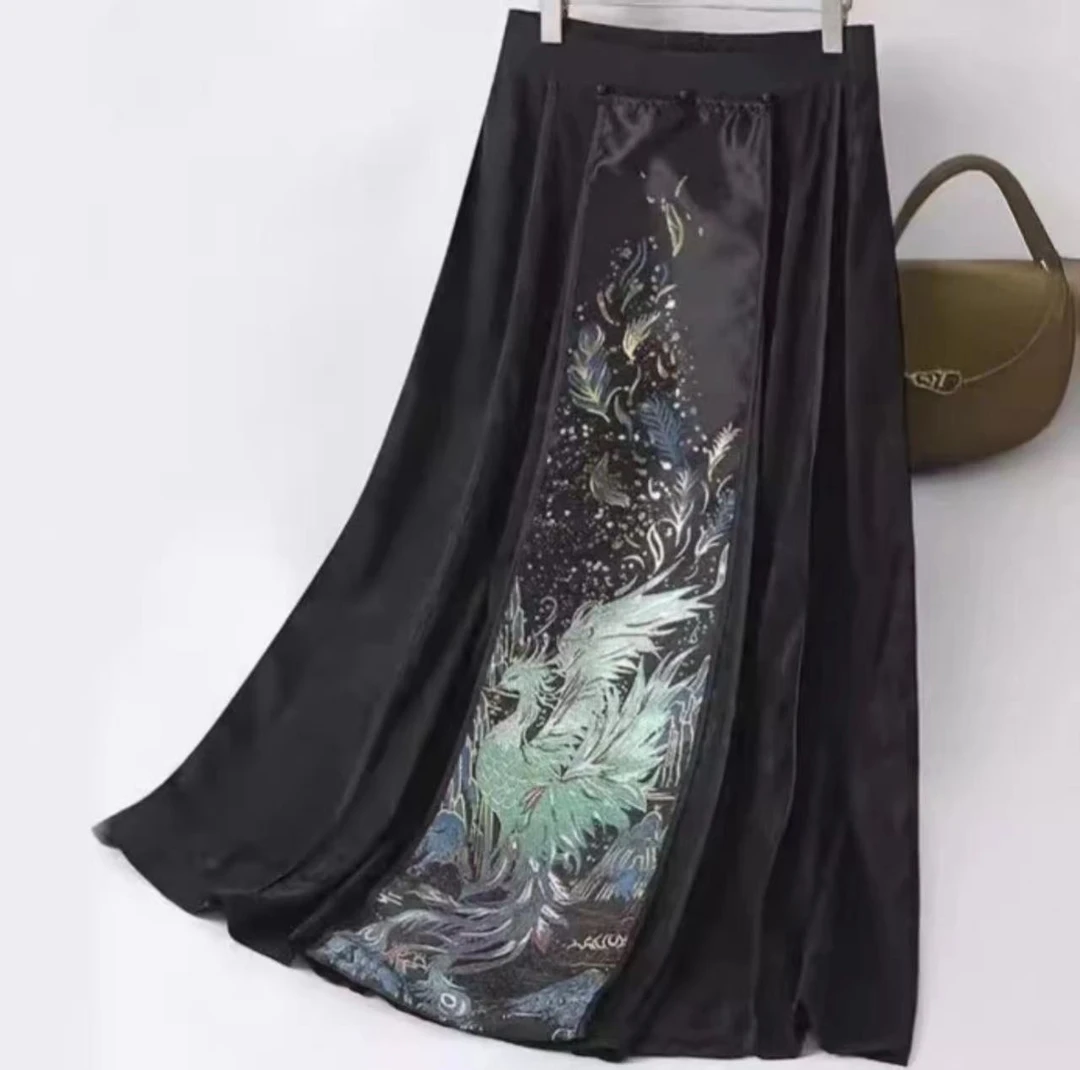 马面裙女套装新中式汉服日常通勤黑色改良半身裙上衣搭配春秋季款