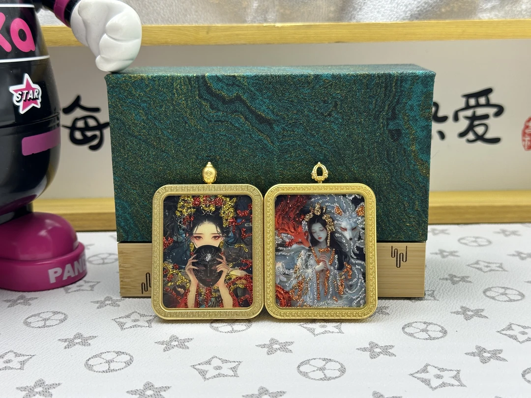 唐卡扎基拉姆前世今生款+小九吊坠挂坠藏式黄财神车挂