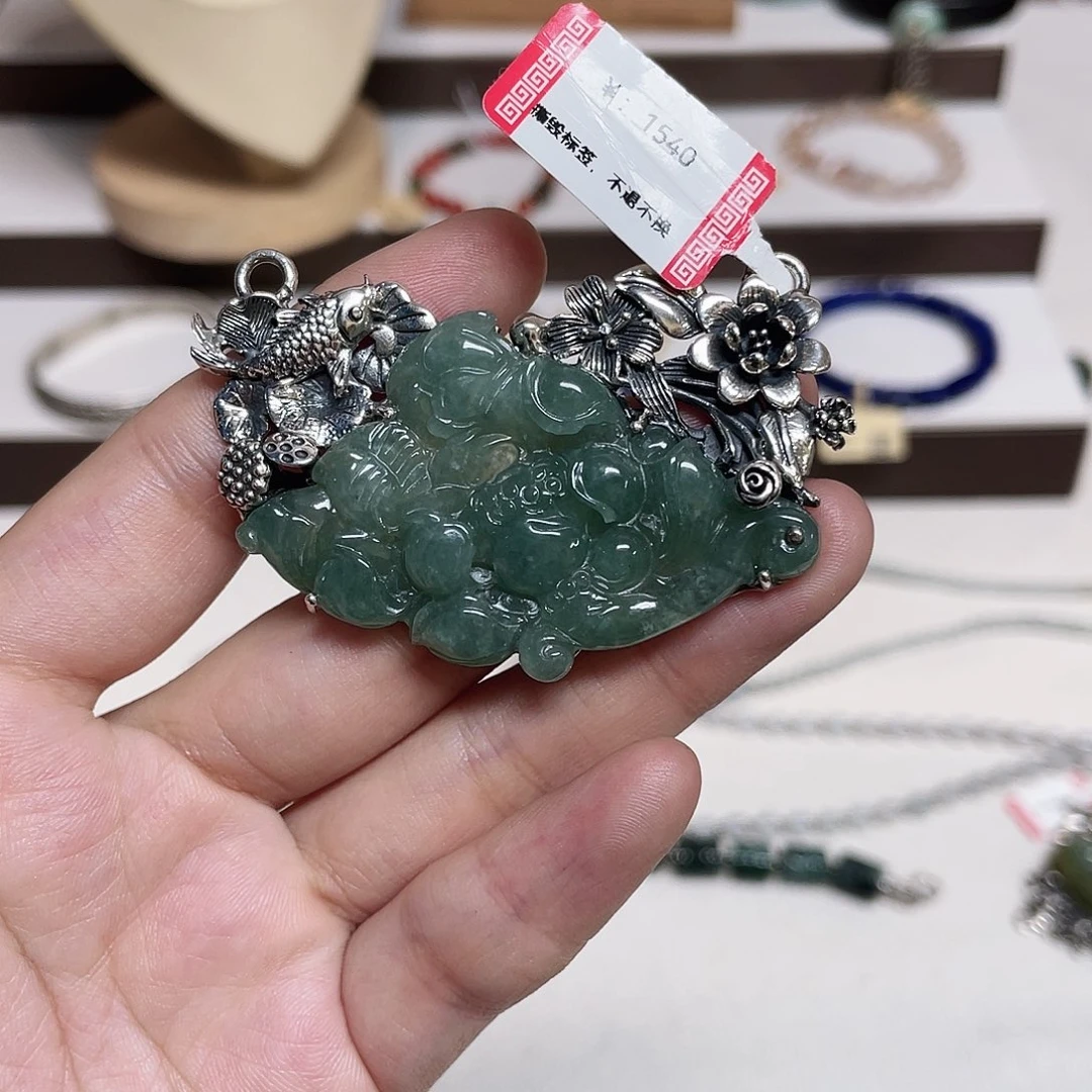 足银925银镶嵌吊坠