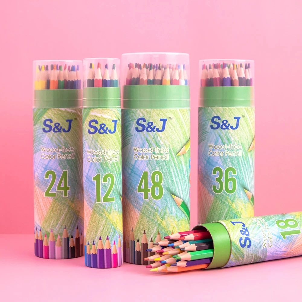 【老师推荐】彩色铅笔绘画学美术生卡通画笔套装塑料彩铅涂色可削笔