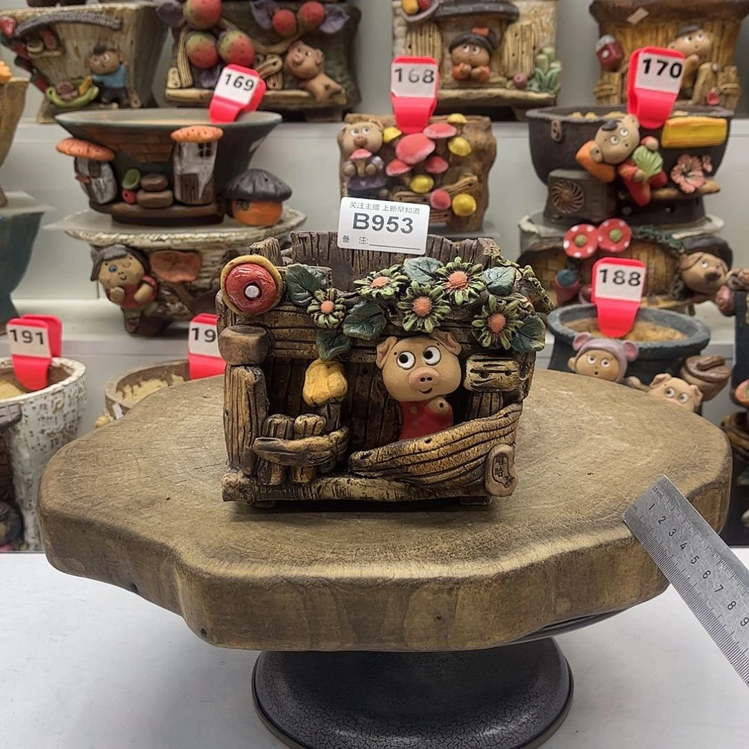 花盆953嘻哈粗陶手捏