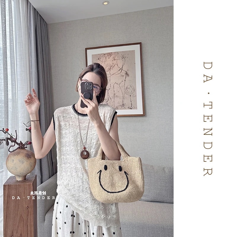 DA【清】麦穗拼色小飞袖上衣-49WM