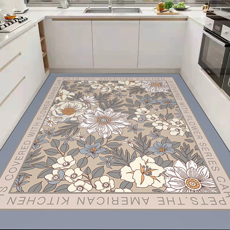 家用轻奢PVC防水防油客厅免洗可擦厨房卧室防滑耐磨地垫满铺剪裁