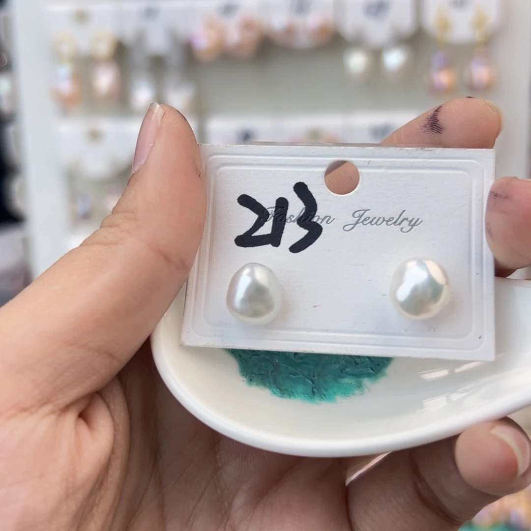 淡水珍珠耳饰银S925镶嵌