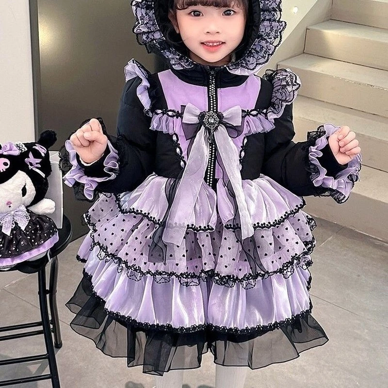 巴拉女童秋冬库洛米羽绒服洛丽塔儿童加厚公主女童洛丽塔羽绒服