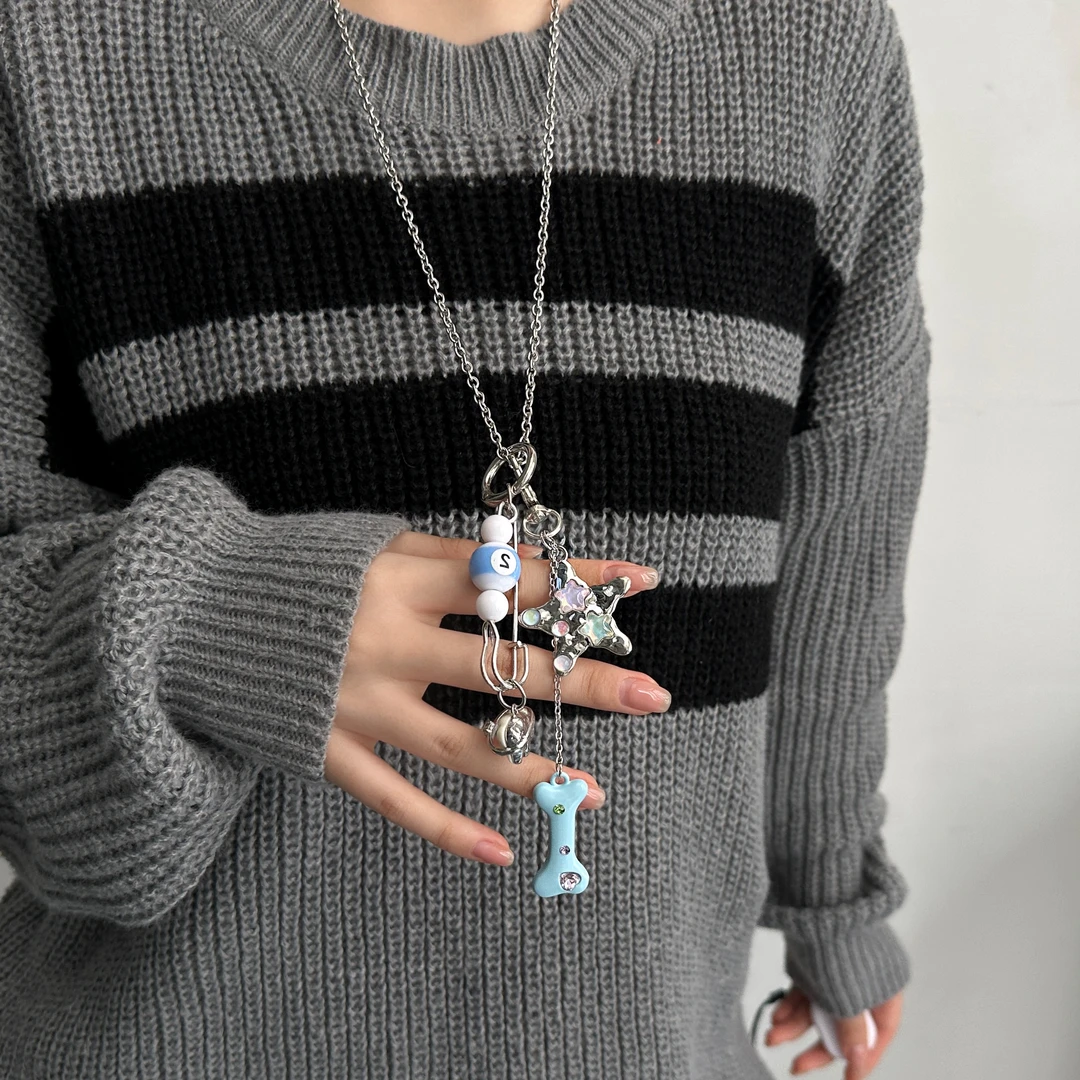 合金项链 X5563-1童趣可爱时尚百搭高级小众设计感多元素吊坠项链