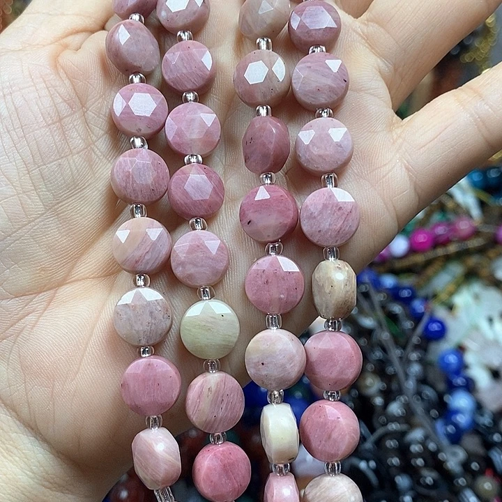 未镶嵌玛瑙/玉髓珠宝半成品天然红木纹切面卡10mm