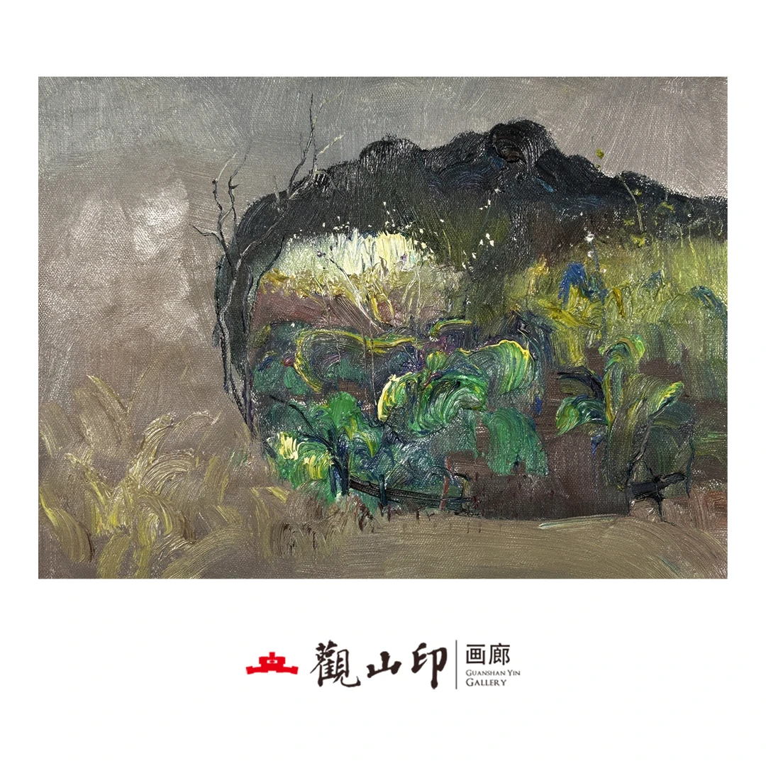 L原创手绘风景油画44x32cm抽象作品7916