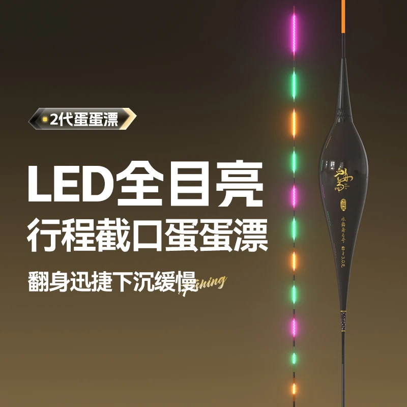 鸽子蛋截口行程漂0.8毫米细尾LED日夜两用电子夜光漂高灵敏防风浪