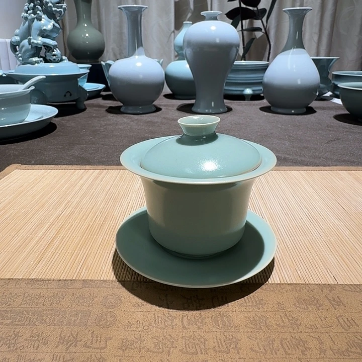 摆件陶全手工，盖碗。