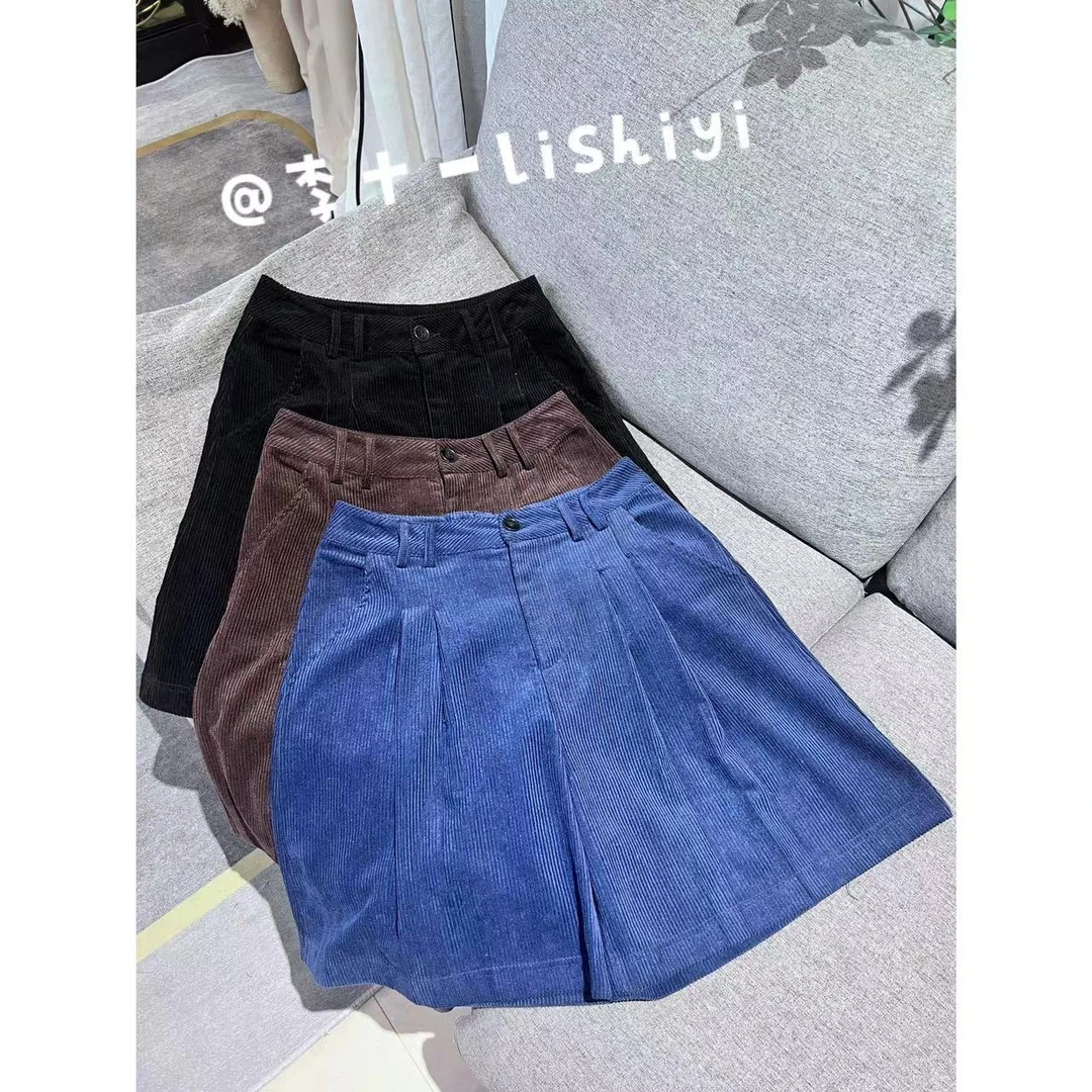 【李十一LISHIYI】复古时尚休闲阔腿五分短裤  25621