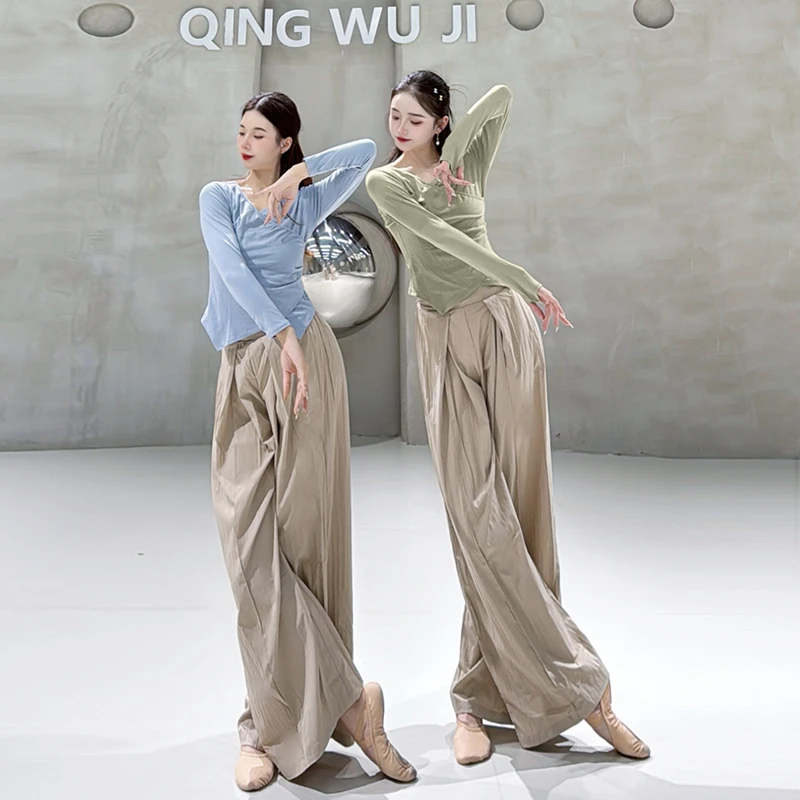 现代舞蹈练功服女新款成人套指长袖中国古典舞蹈服瑜伽形体服套装