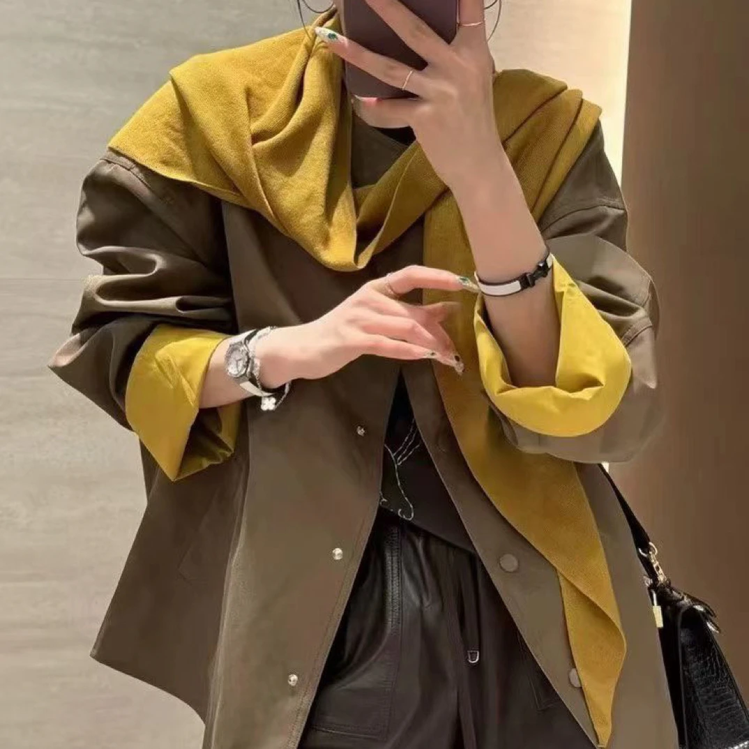 带披肩风衣女中长款2025春秋季新款韩版时尚显瘦外套潮ms