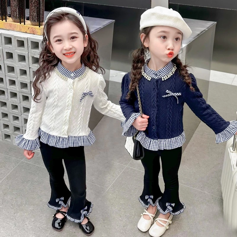 女童春秋套装2025新款儿童洋气秋季女宝宝小香风两件套