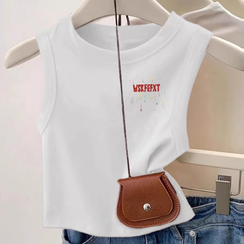 婳娇女装亲肤小吊带打底内搭2025夏季小众圆领无袖背心洋气上衣服