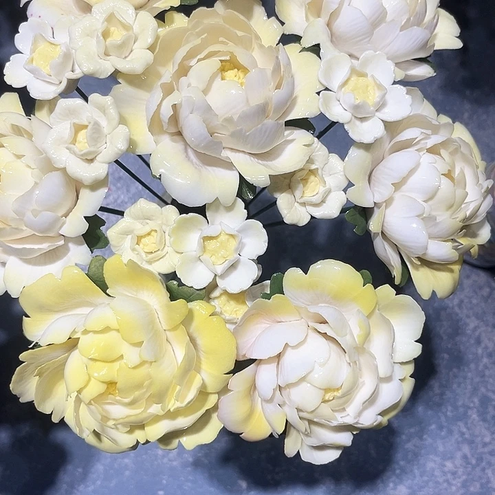 陶瓷花花摆件，花束