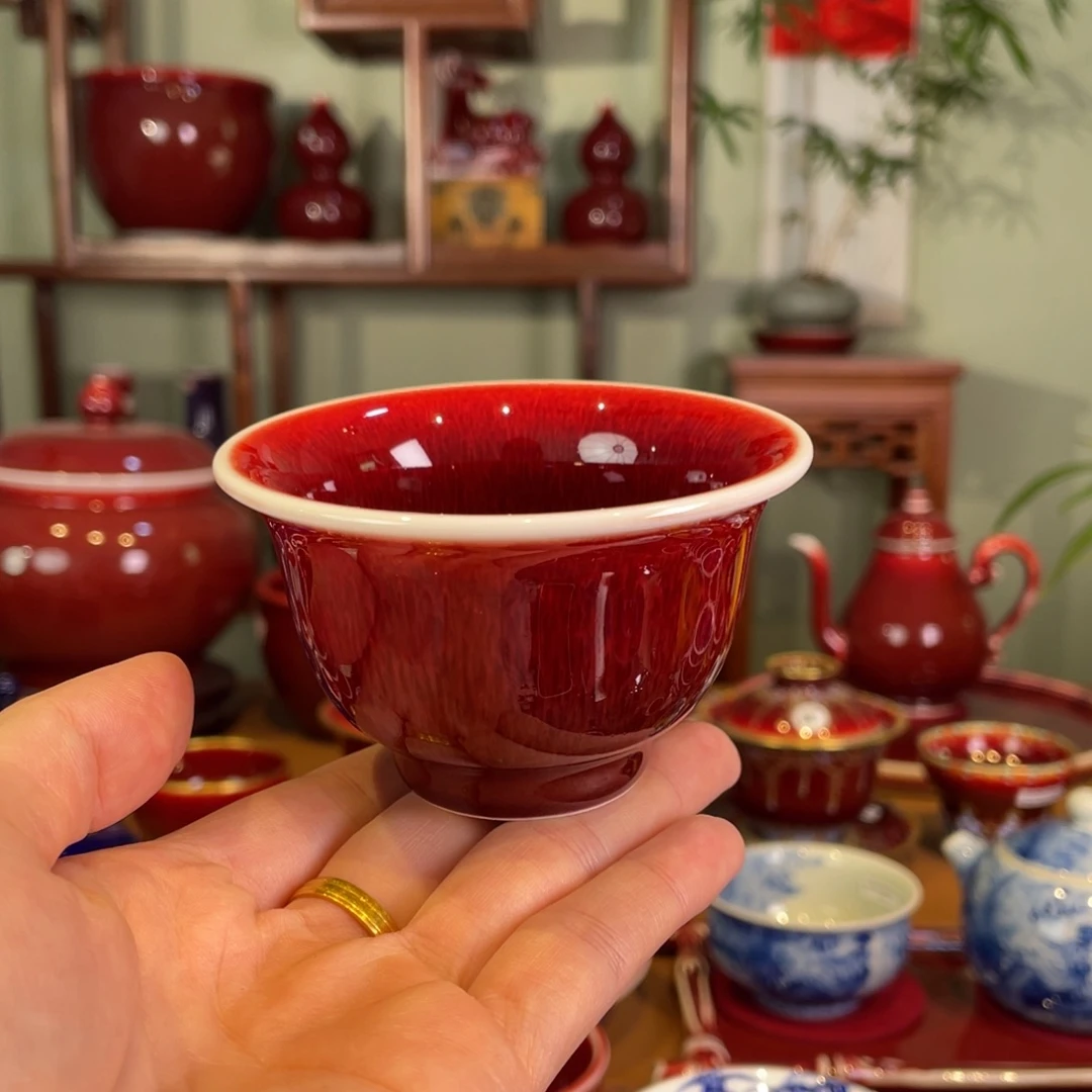 清欢雅玩原矿郎红福利小压手杯