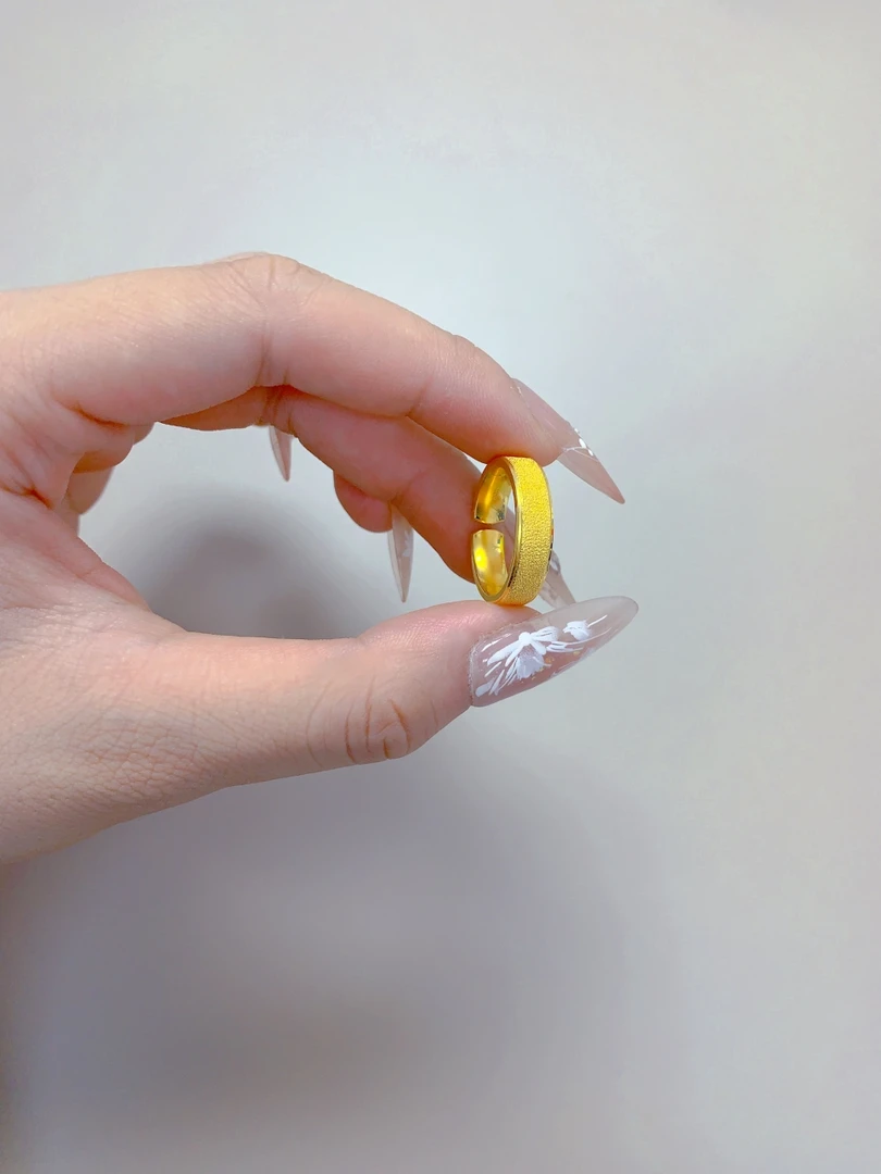 足银戒指 S金沙亮边开口戒指