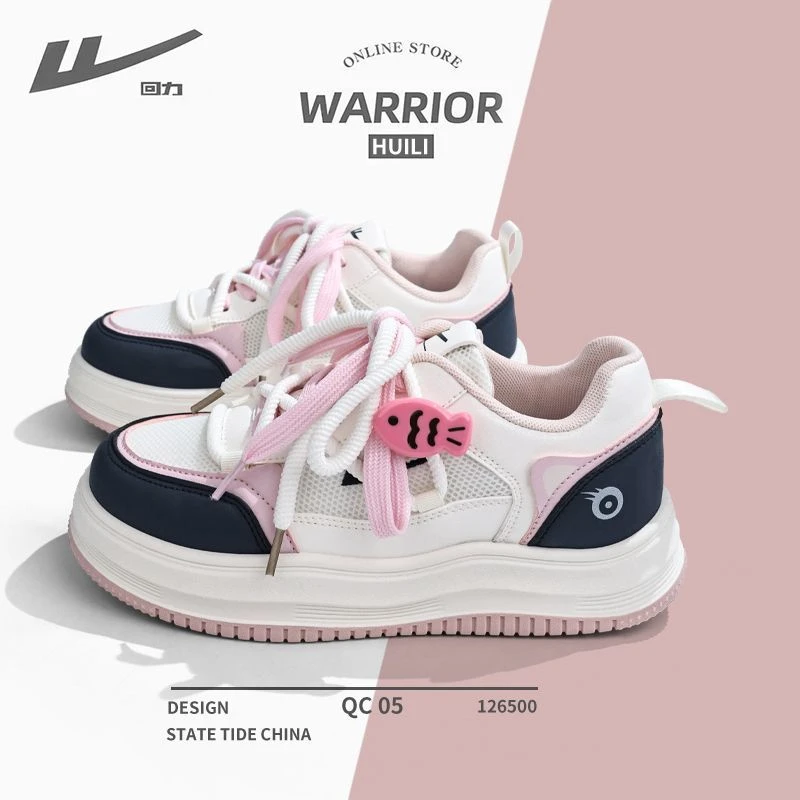 回力原创小鱼网面板鞋女2025秋季透气薄款学生百搭时尚厚底休闲鞋