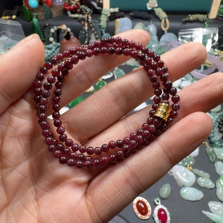 不***畏手串石榴石合金石榴石手串