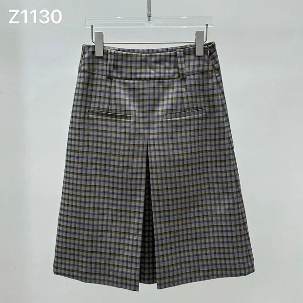 Z1130格纹半身裙A字he