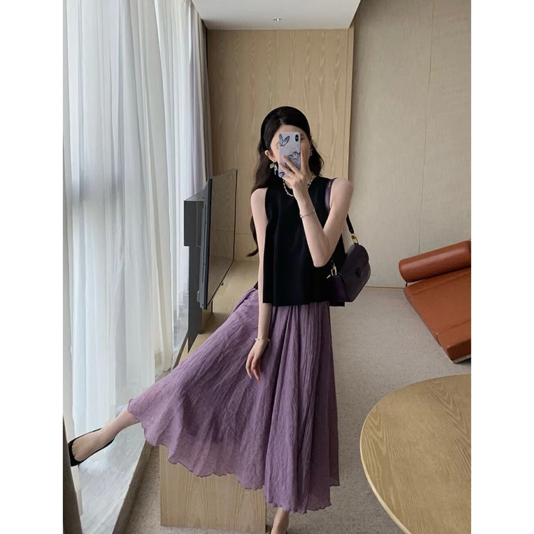 夏装搭配一整套小个子多巴胺盐系轻熟穿搭炸街减龄时尚上衣两件套