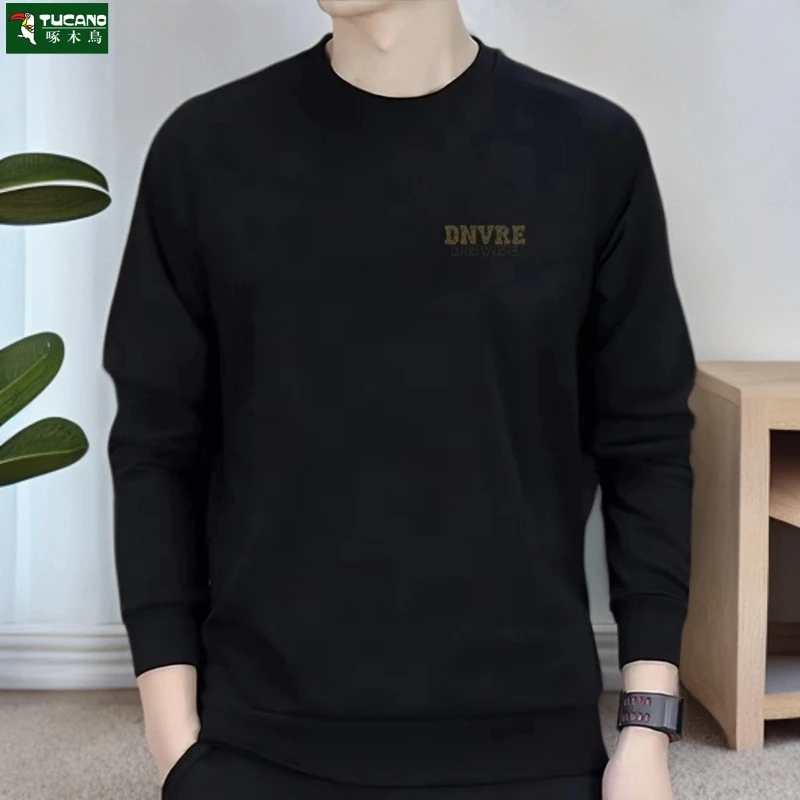 啄木鸟新款男士宽松圆领冬大码男士卫衣秋爆款百搭时尚休闲长袖