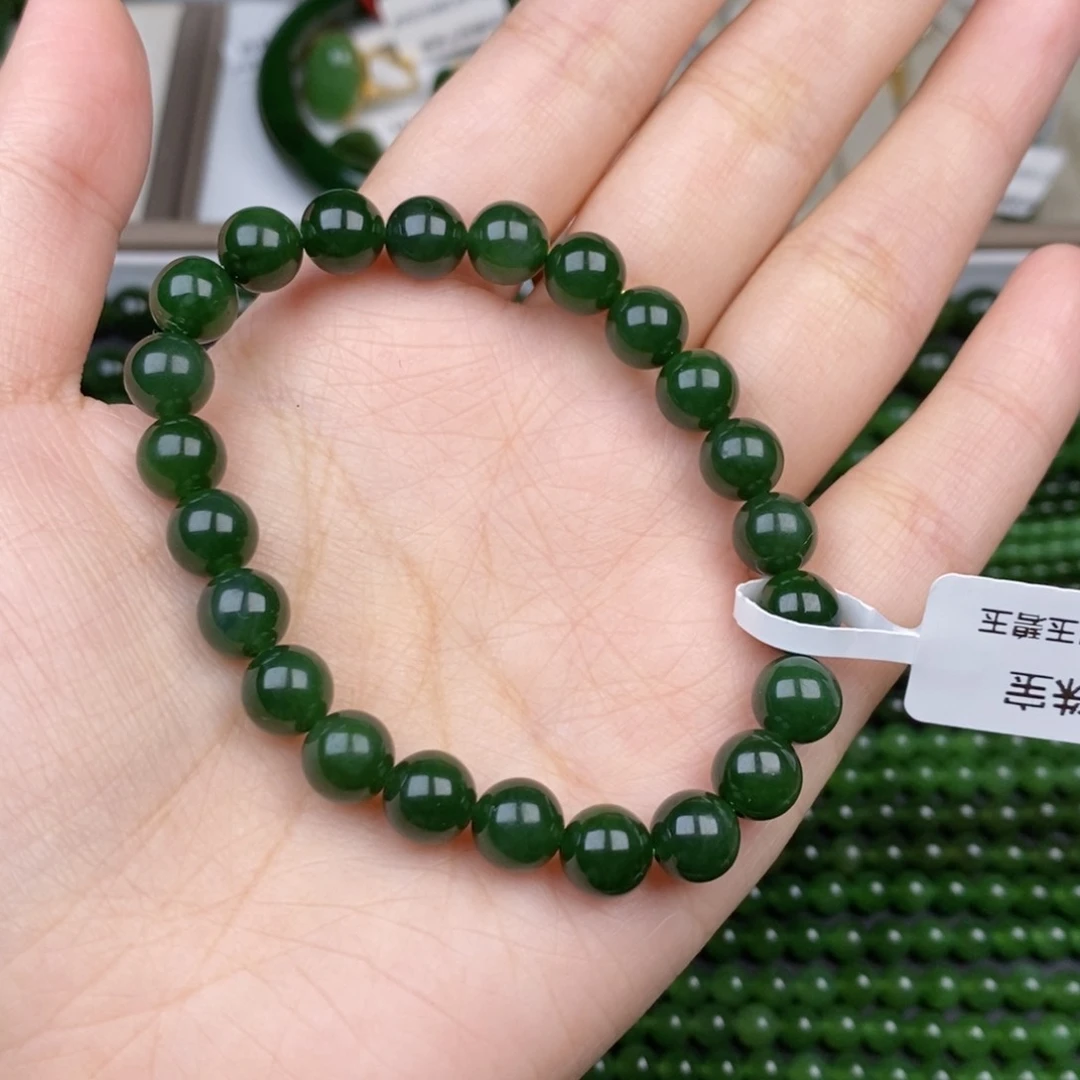 未镶嵌手串和田玉（碧玉）安**素8